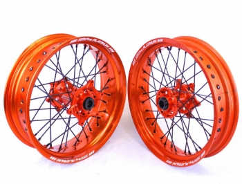 SMPro platinum supermoto rims orange