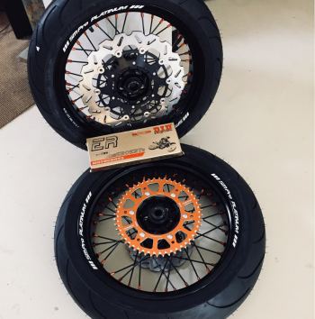 SMPro supermoto wheels KTM EXC black with orange details