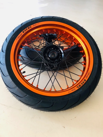 KTM EXC Supermoto wielen oranje