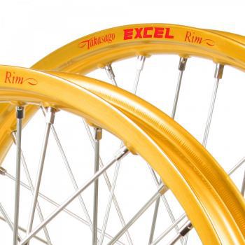 Goudkleurige Excel motorcross velg mx 21x1.60 19x2.15 18x2.15